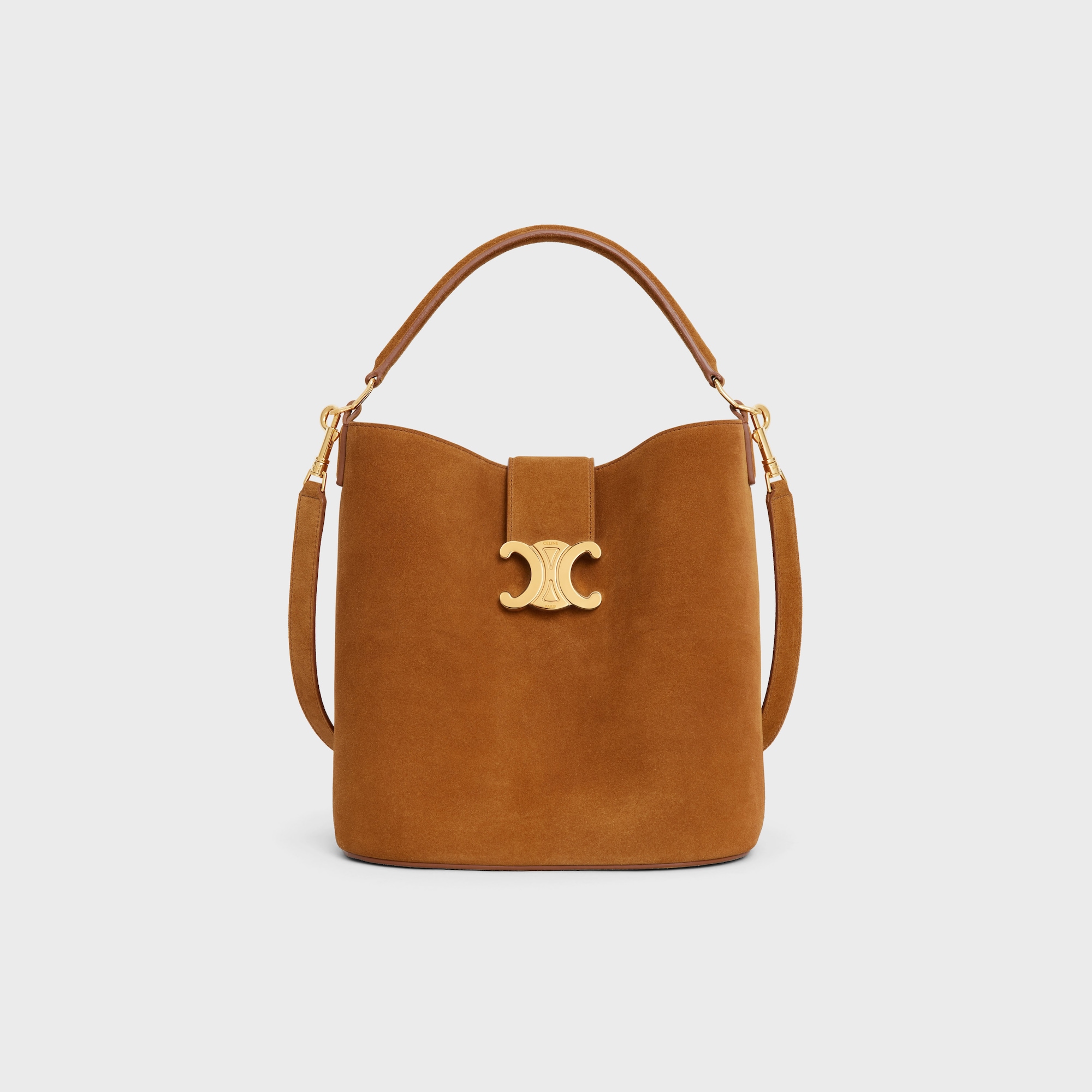 MEDIUM LOUISE BAG IN SUEDE CALFSKIN PECAN - Image 1